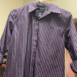 Purple and white Ralph Lauren shirt medium